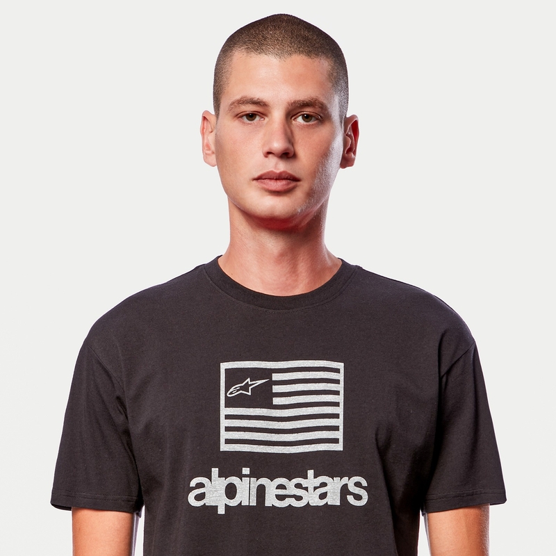Alpinestars majica s zastavom crno-bijela