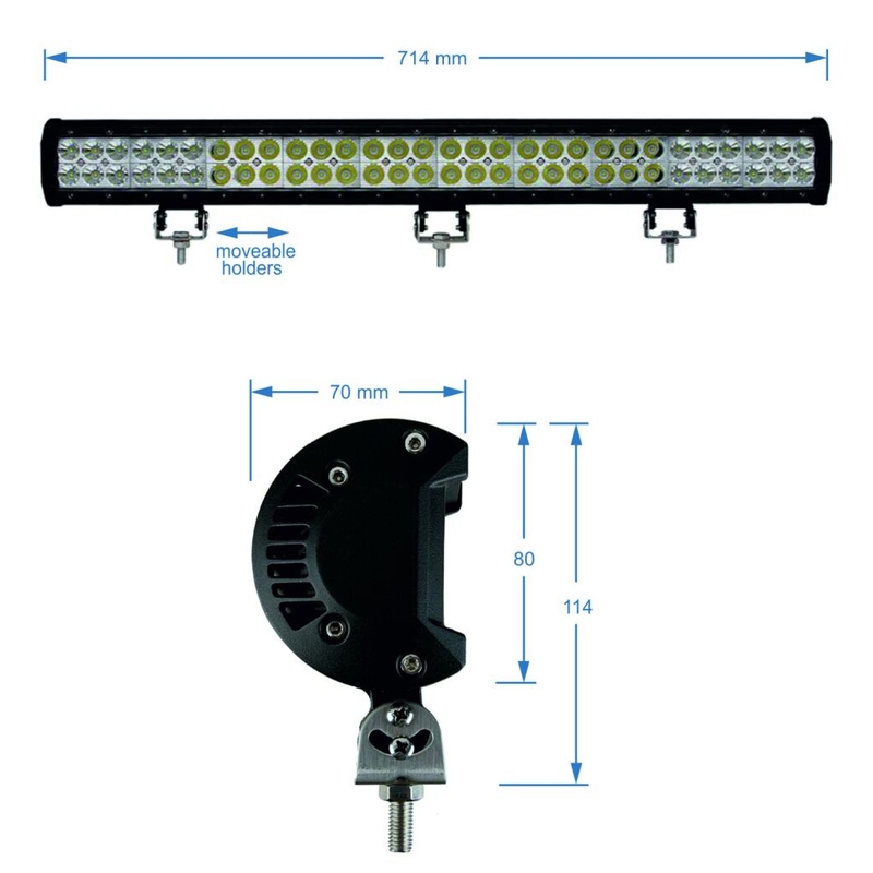 LED svjetlosna traka SHARK LED EPISTAR 60*3W 10800 LM 10-30V COMBO 28"