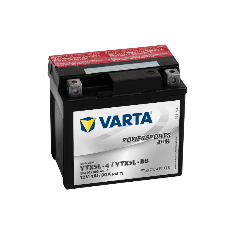 Akumulator bez održavanja VARTA YTX5L-4/YTX5L-BS 12V/4Ah