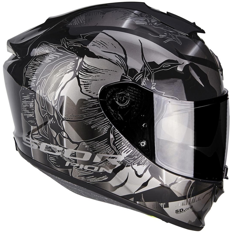 Scorpion Exo-1400 Air Patch crna/srebrna motociklistička kaciga za cijelo lice rasprodaja