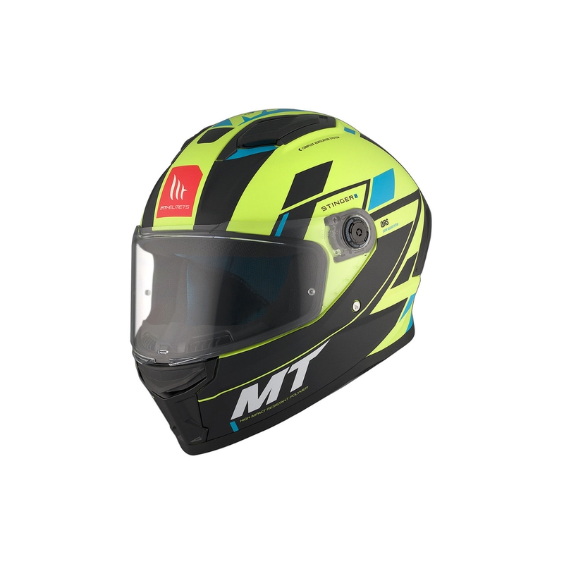 Integralna motociklistička kaciga MT Stinger 2 Solid Zivze fluo zeleno-crno-plava mat