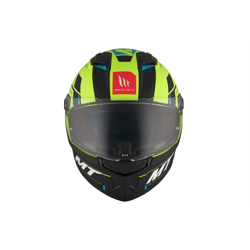 Integralna motociklistička kaciga MT Stinger 2 Solid Zivze fluo zeleno-crno-plava mat