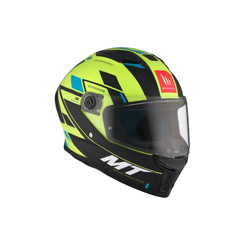 Integralna motociklistička kaciga MT Stinger 2 Solid Zivze fluo zeleno-crno-plava mat