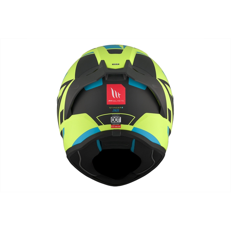Integralna motociklistička kaciga MT Stinger 2 Solid Zivze fluo zeleno-crno-plava mat