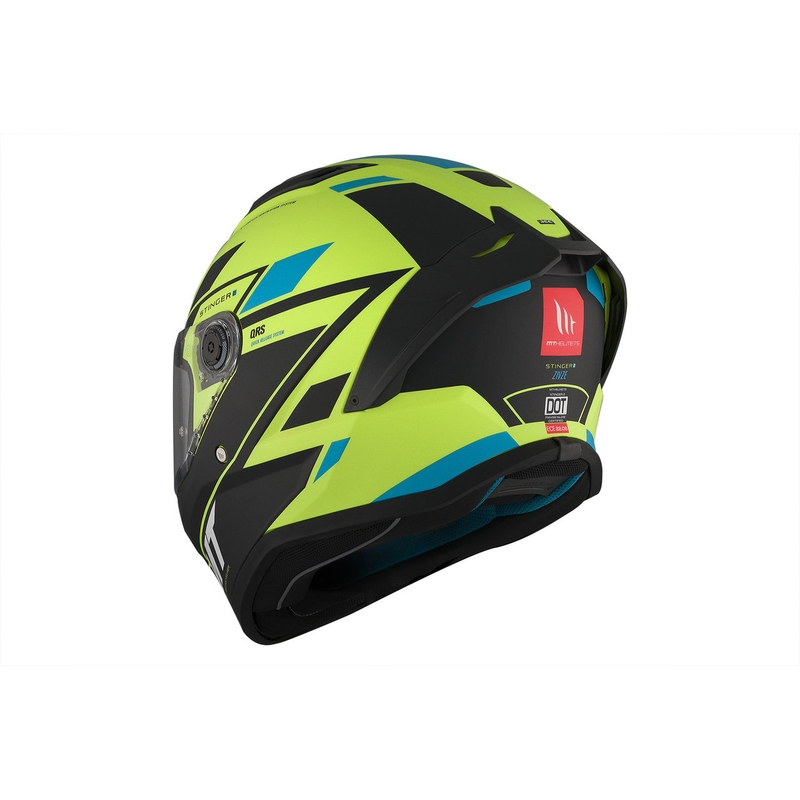 Integralna motociklistička kaciga MT Stinger 2 Solid Zivze fluo zeleno-crno-plava mat