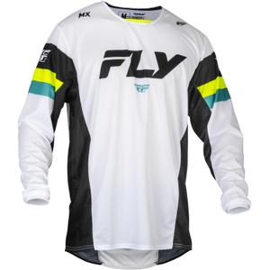Motokrosový dres FLY Racing Kinetic Prix 2024 bílo-černo-fluo žlutý