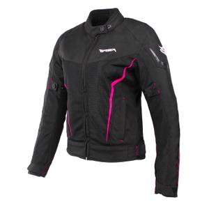 Ženska motoristička jakna RSA Bolt crno-bijelo-roza - II. jakost
