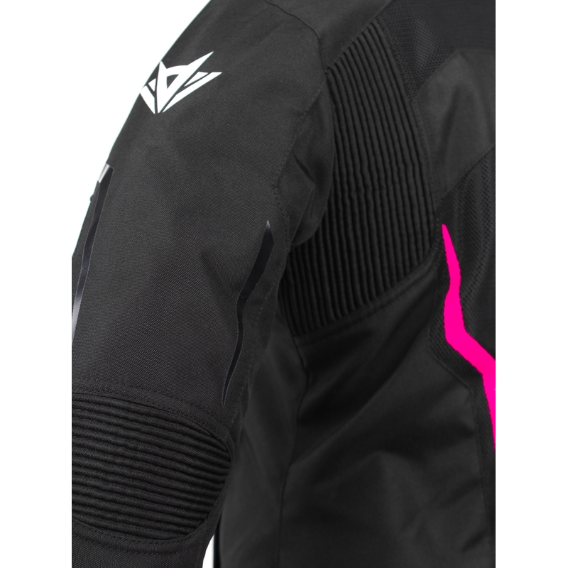 Ženska motoristička jakna RSA Bolt crno-bijelo-roza - II. jakost