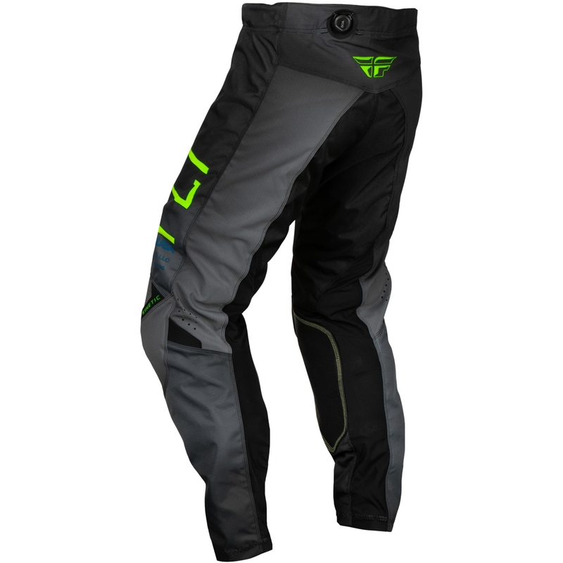 Dětské motokrosové kalhoty FLY Racing Kinetic Prodigy 2024 černo-fluo zeleno-modré rasprodaja