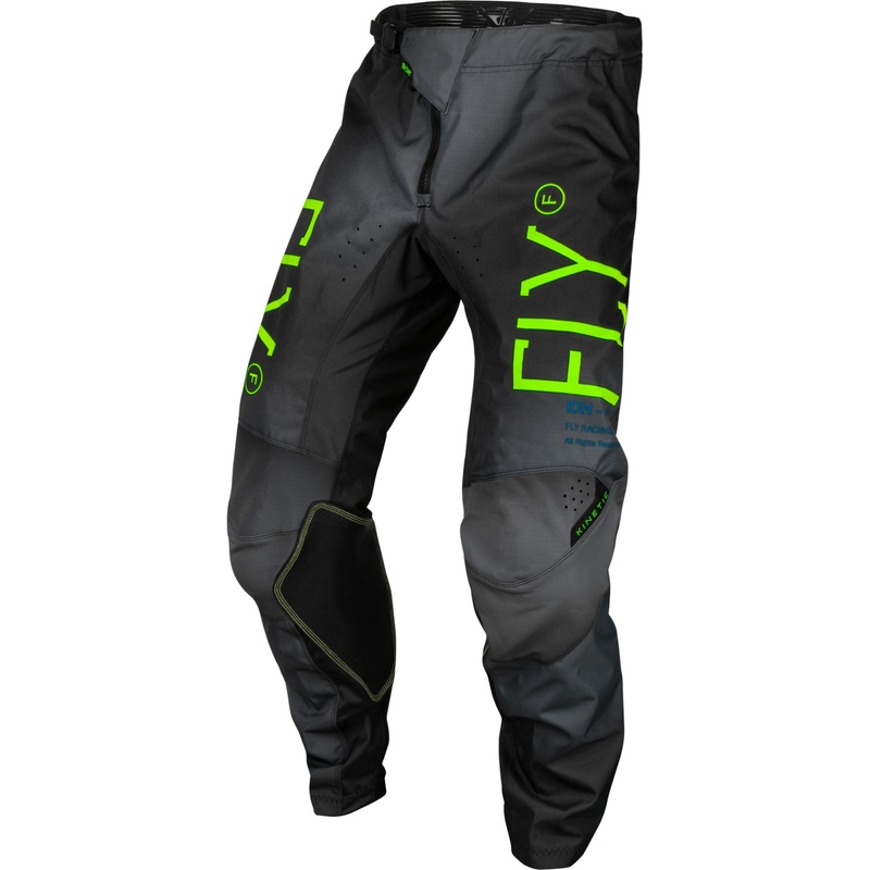 Dětské motokrosové kalhoty FLY Racing Kinetic Prodigy 2024 černo-fluo zeleno-modré rasprodaja