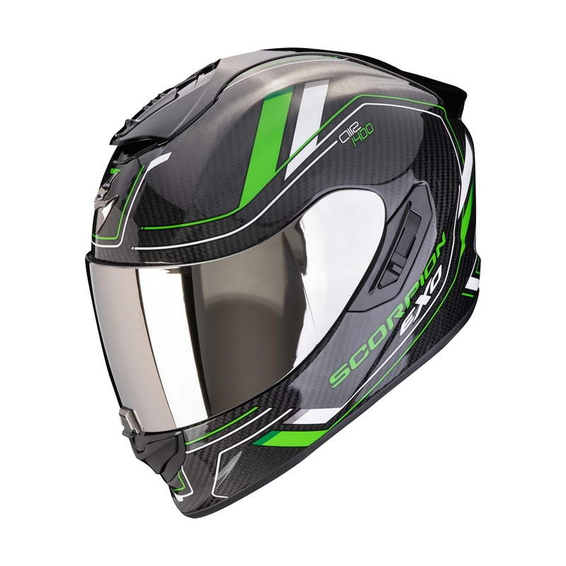 Scorpion EXO-1400 EVO II CARBON AIR MIRAGE kaciga za motocikle s punim licem, crno-zelena rasprodaja