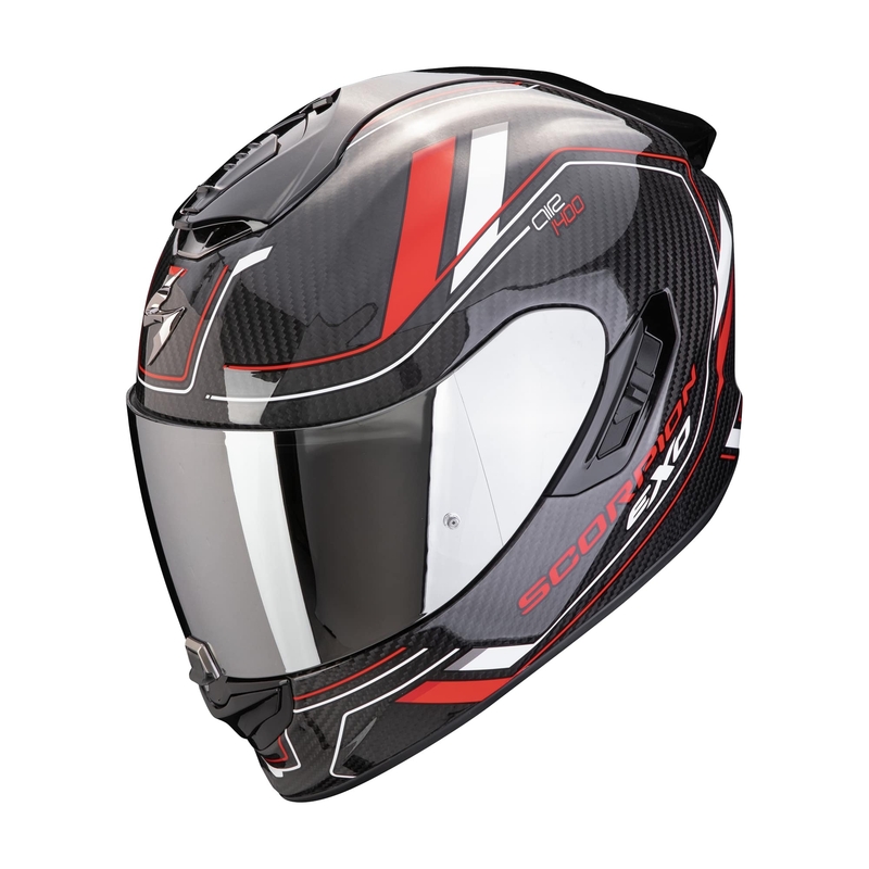 Scorpion EXO-1400 EVO II CARBON AIR MIRAGE kaciga za motocikle s punim licem, crno-crveno-bijela