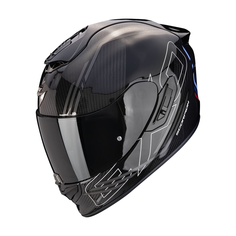 Scorpion EXO-1400 EVO II CARBON AIR REIKA kaciga za motocikle s punim licem, crno-srebrno-plava rasprodaja