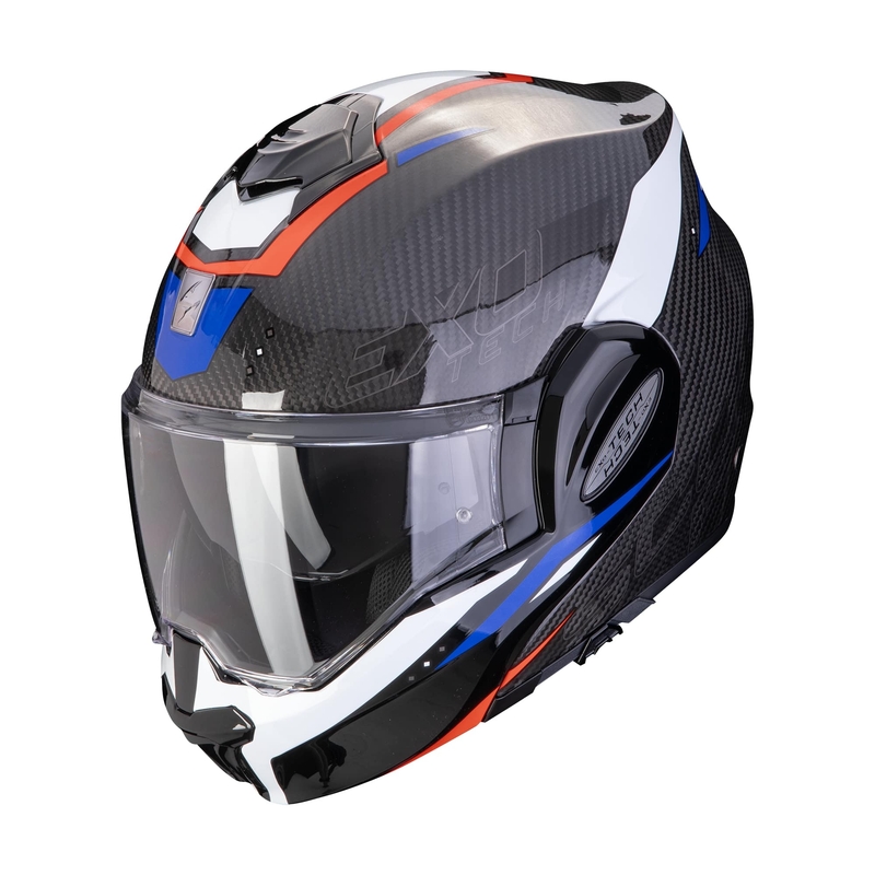 Scorpion EXO-TECH EVO CARBON ROVER preklopna motociklistička kaciga crno-crveno-plava rasprodaja