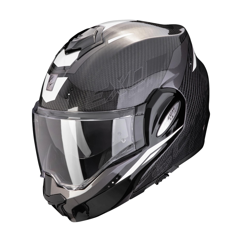 Scorpion EXO-TECH EVO CARBON ROVER preklopna motociklistička kaciga crno-bijela