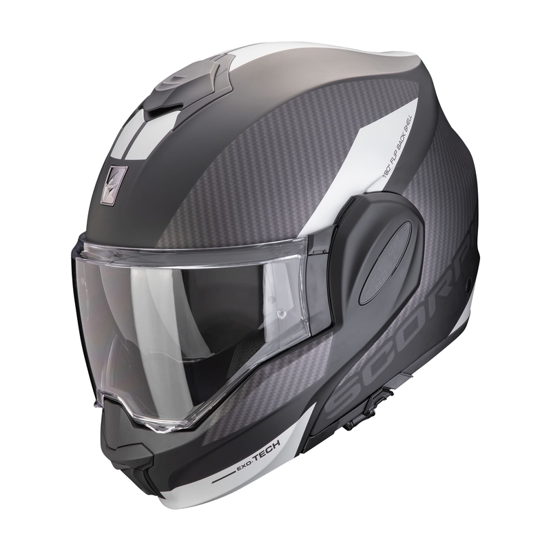 Překlápěcí přilba na motorku Scorpion EXO-TECH EVO TEAM marná černo-stříbrná