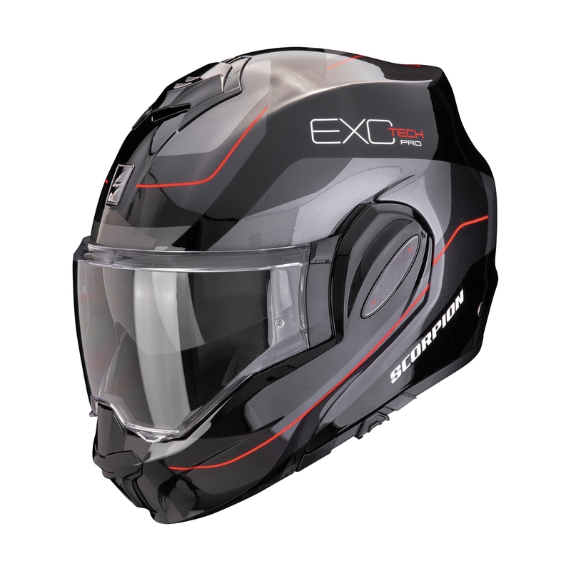 Scorpion EXO-TECH EVO PRO COMMUTA preklopna motociklistička kaciga crno-srebrno-crvena rasprodaja