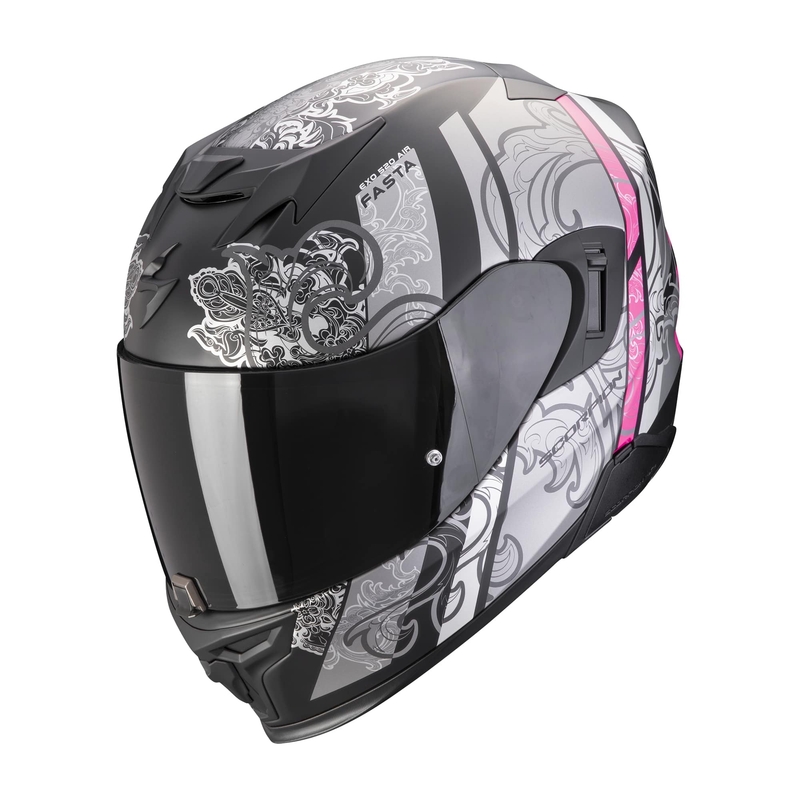 Scorpion EXO-520 EVO AIR FASTA full-face motociklistička kaciga mat crno-srebrno-roza rasprodaja