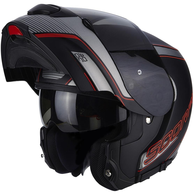 Motoristička kaciga na preklop Scorpion EXO-3000 Stroll crna mat-crvena rasprodaja