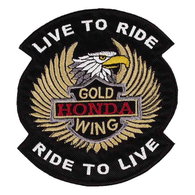 Našivek Live to Ride Gold Wing - manji