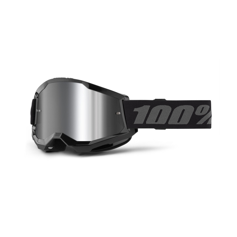Motokros naočale 100% STRATA 2 Nove crne (srebrni pleksiglas)