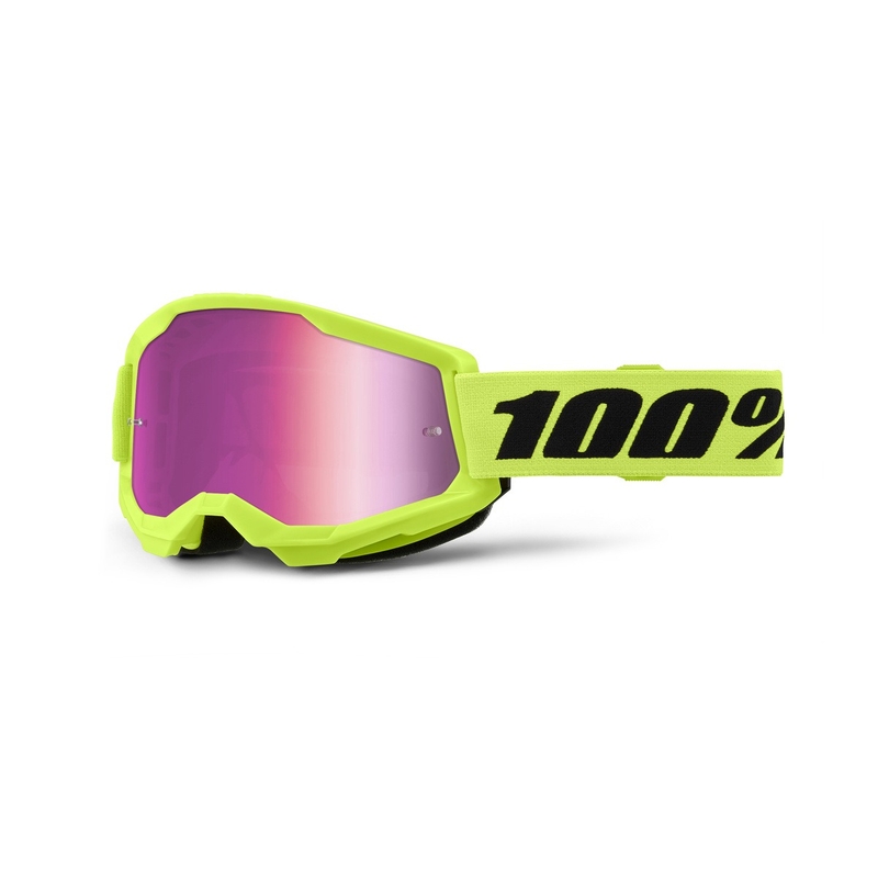 Motokros naočale 100% STRATA 2 Nove fluo žute (roza pleksiglas)