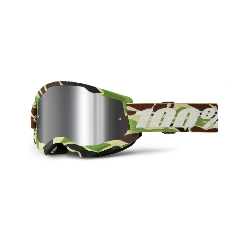 Motokros naočale 100% STRATA 2 New War Camo zelene (srebrni pleksiglas)
