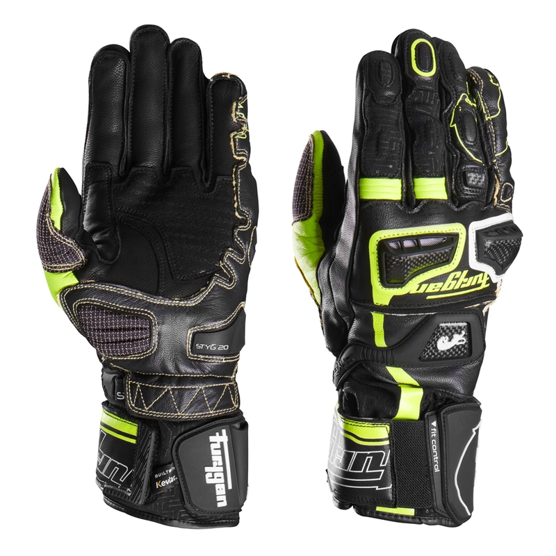 Furygan Styg 20 x Kevlar motociklističke rukavice crno-fluo žuto-bijele