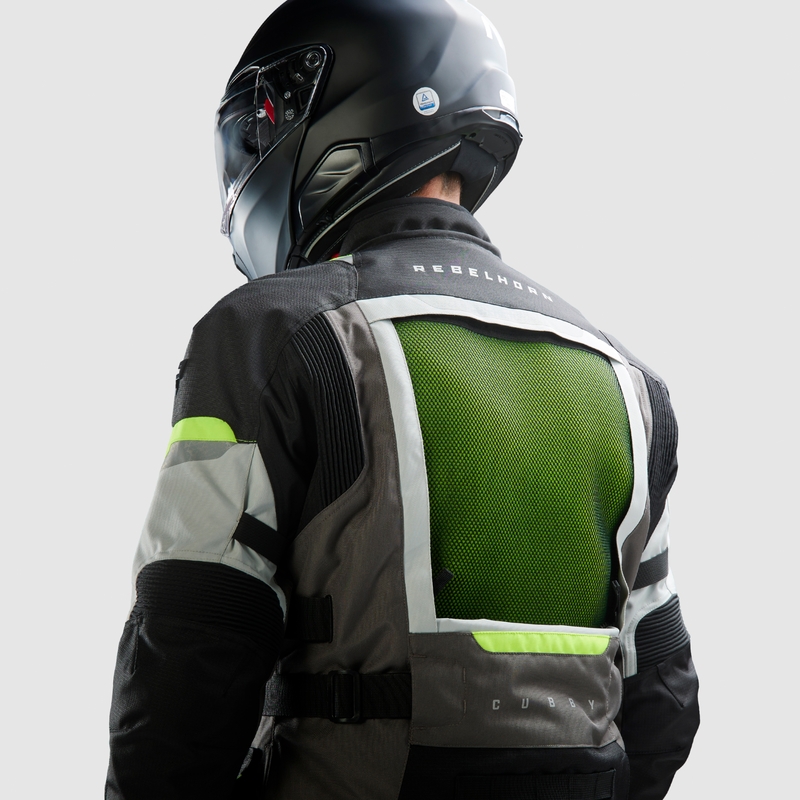 Rebelhorn Cubby V motociklistička jakna crno-sivo-fluo žuta