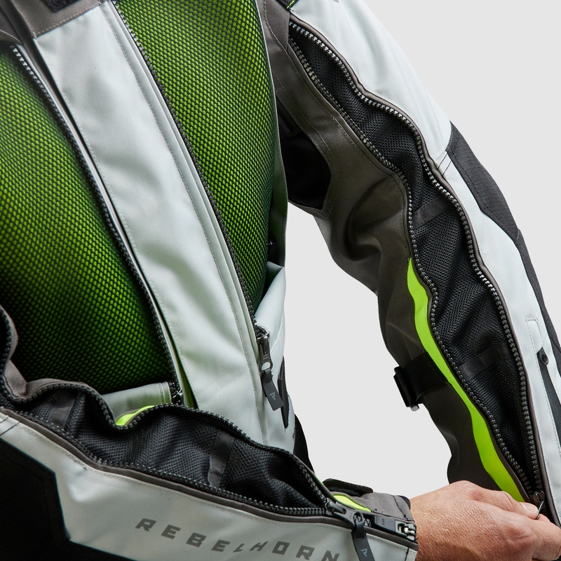 Rebelhorn Cubby V motociklistička jakna crno-sivo-fluo žuta