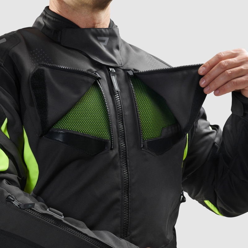 Motociklistička jakna Rebelhorn Hiker IV crna-antracit-fluo žuta