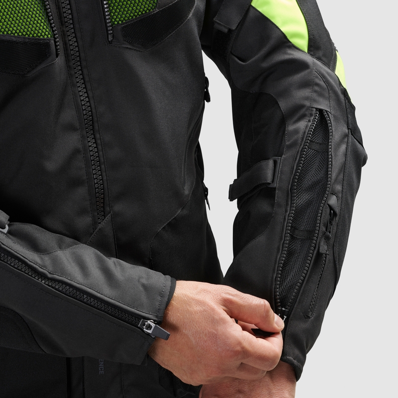 Motociklistička jakna Rebelhorn Hiker IV crna-antracit-fluo žuta