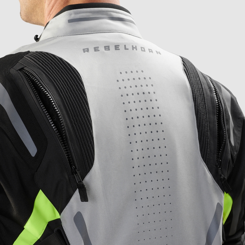 Rebelhorn Hiker IV motociklistička jakna crno-sivo-fluo žuta