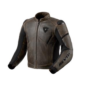 Kožna motociklistička jakna Revit Parallax smeđa