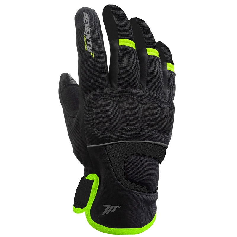 Ženske motorističke rukavice SEVENTY DEGREES SD-C45 crno-fluo žute
