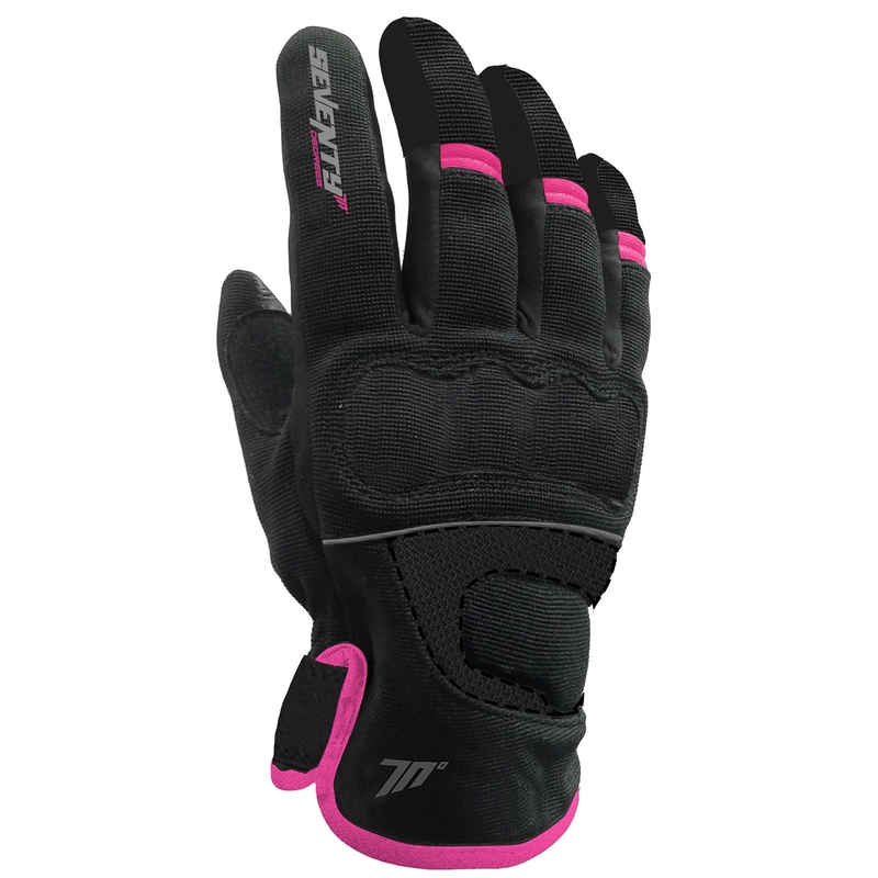 Ženske motorističke rukavice SEVENTY DEGREES SD-C45 crno-roze
