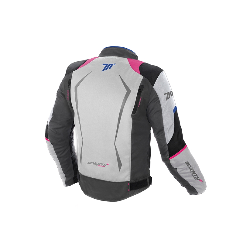 Ženska motoristička jakna SEVENTY DEGREES SD-JR49 sivo-plavo-roza