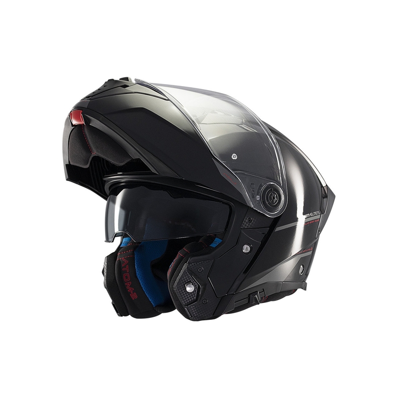 Vyklápěcí helma na motorku MT ATOM 2 SV SOLID A1 lesklá černá