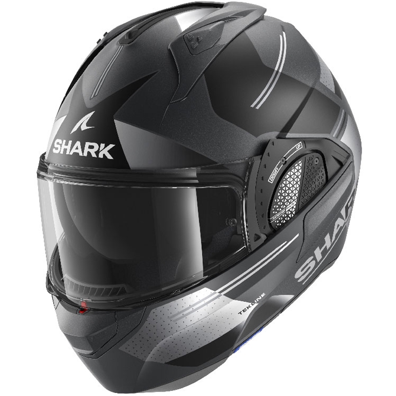 Preklopna kaciga SHARK EVO-GT Tekline crno-siva mat