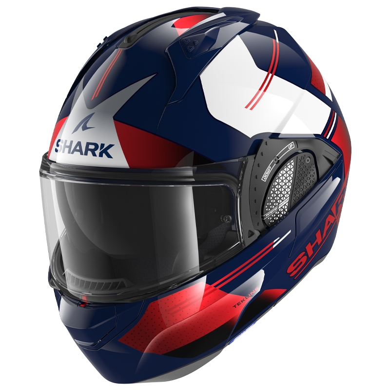 Preklopna kaciga SHARK EVO-GT Tekline plavo-bijelo-crvena
