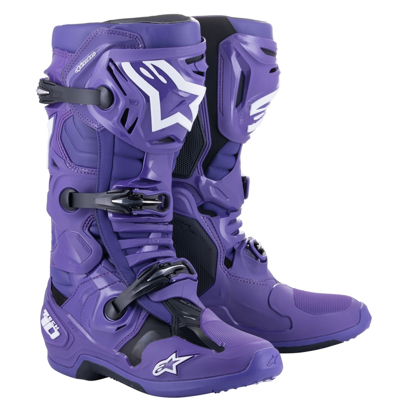 Alpinestars Tech 10 motociklističke čizme ljubičasto-crno-bijele