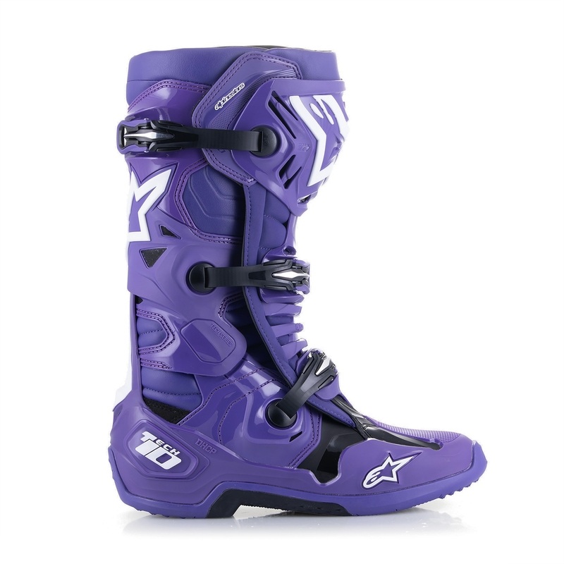 Alpinestars Tech 10 motociklističke čizme ljubičasto-crno-bijele