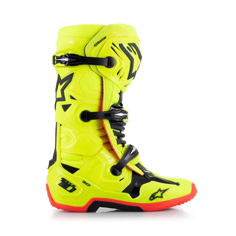Alpinestars Tech 10 motociklističke čizme žute fluo-crne-fluo crvene