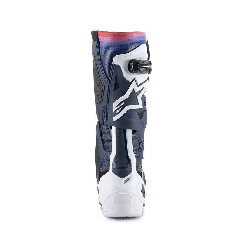 Alpinestars Tech 10 Supervented perforirane motociklističke čizme tamnoplavo-bijelo-crveno-ljubičaste