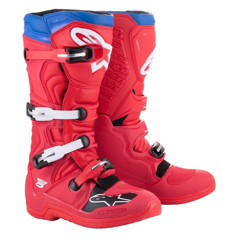 Alpinestars Tech 5 motociklističke čizme crveno-plavo-bijelo-crne