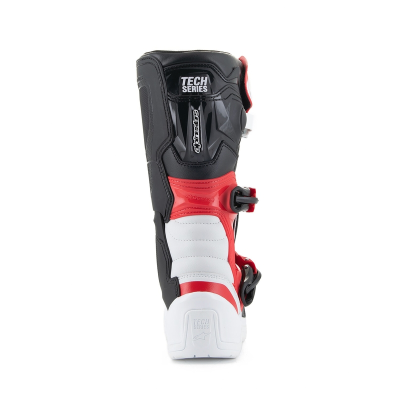 Dječje motociklističke čizme Alpinestars Tech 3S Youth bijelo-crno-crvene