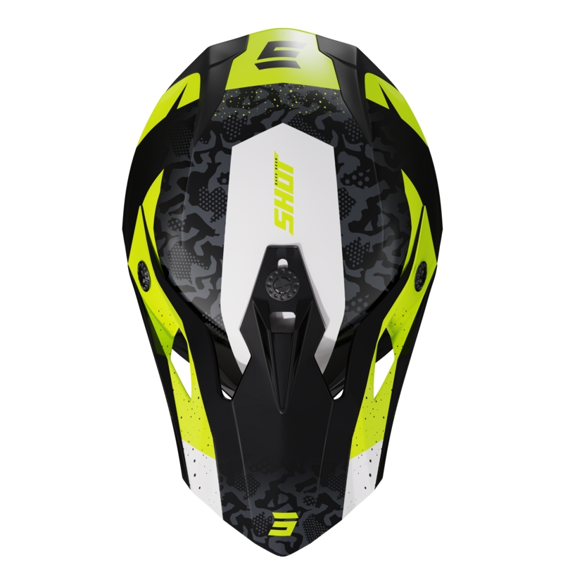 Motokrosová helma na motorku Shot Pulse Airfit černo-bílo-fluo žlutá lesklá rasprodaja