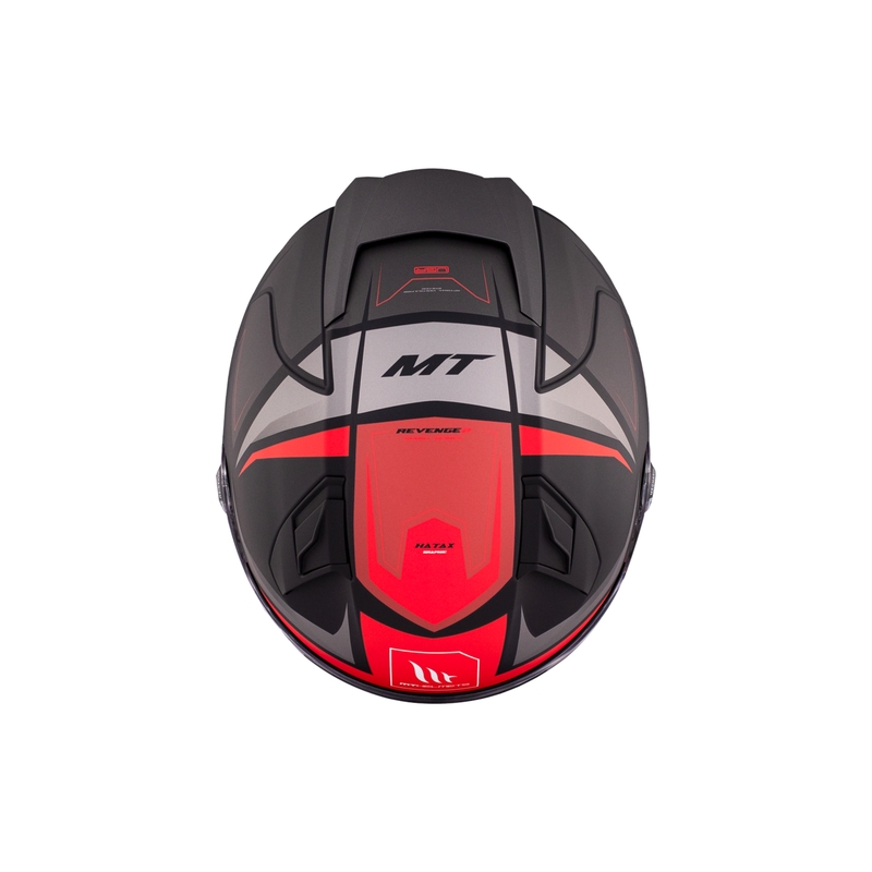 Integralna motociklistička kaciga MT REVENGE 2 S HATAX B5 crno-sivo-crvena