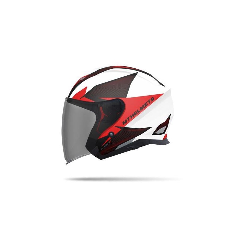 Otvorena motociklistička kaciga MT Thunder SV Jet Wing bijelo-crvena