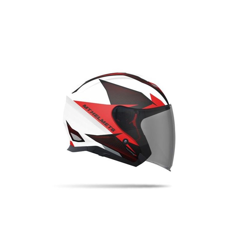 Otvorena motociklistička kaciga MT Thunder SV Jet Wing bijelo-crvena